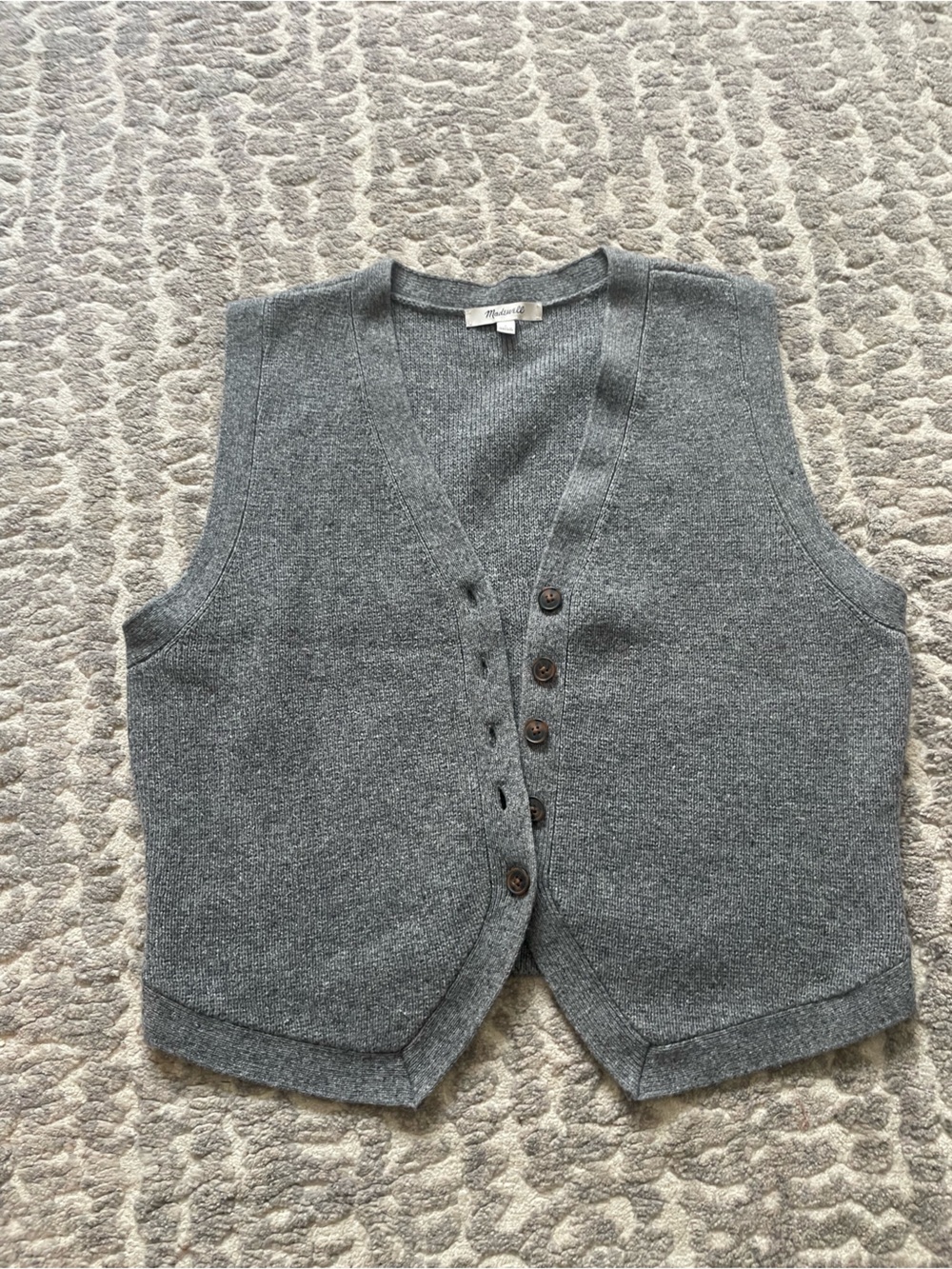 Madewell Gray Button-Front Knit Shorts